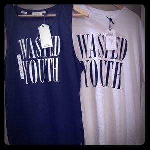 WESC NWT Mason "WASTED YOUTH" White T Shirt unisex